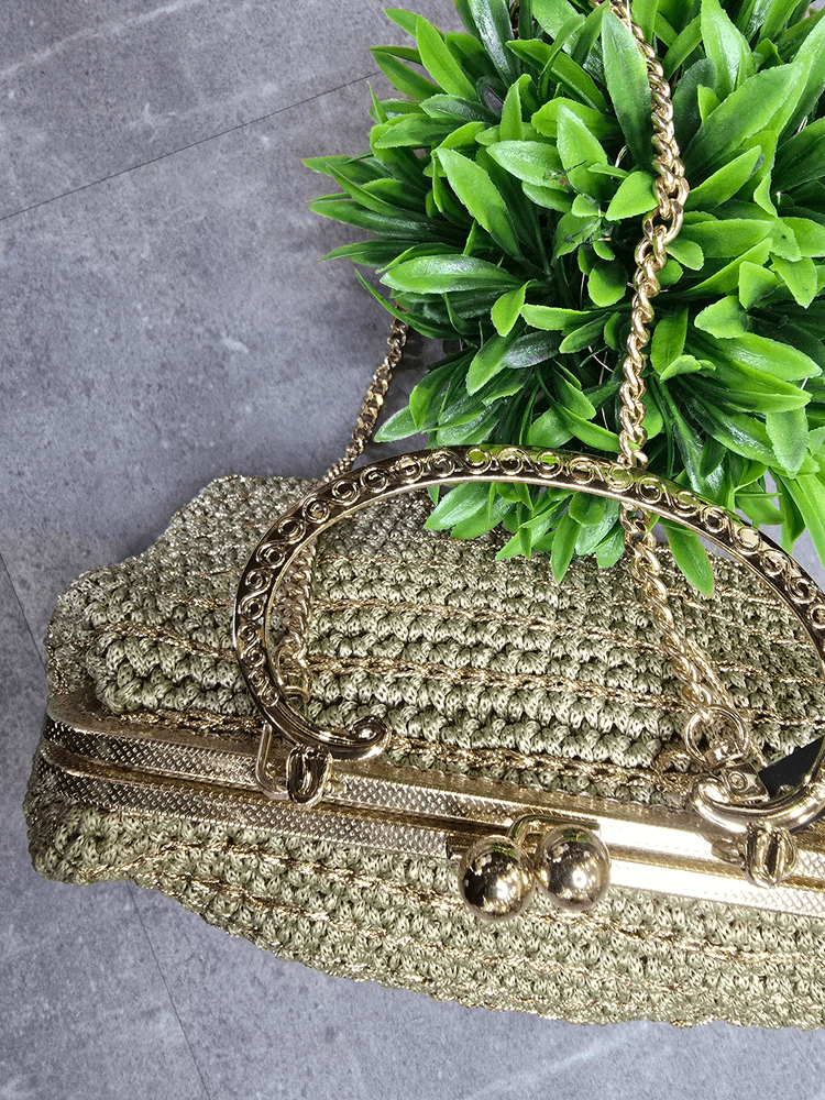 Χειροποίητη Χρυσή Τσάντα - Image 2